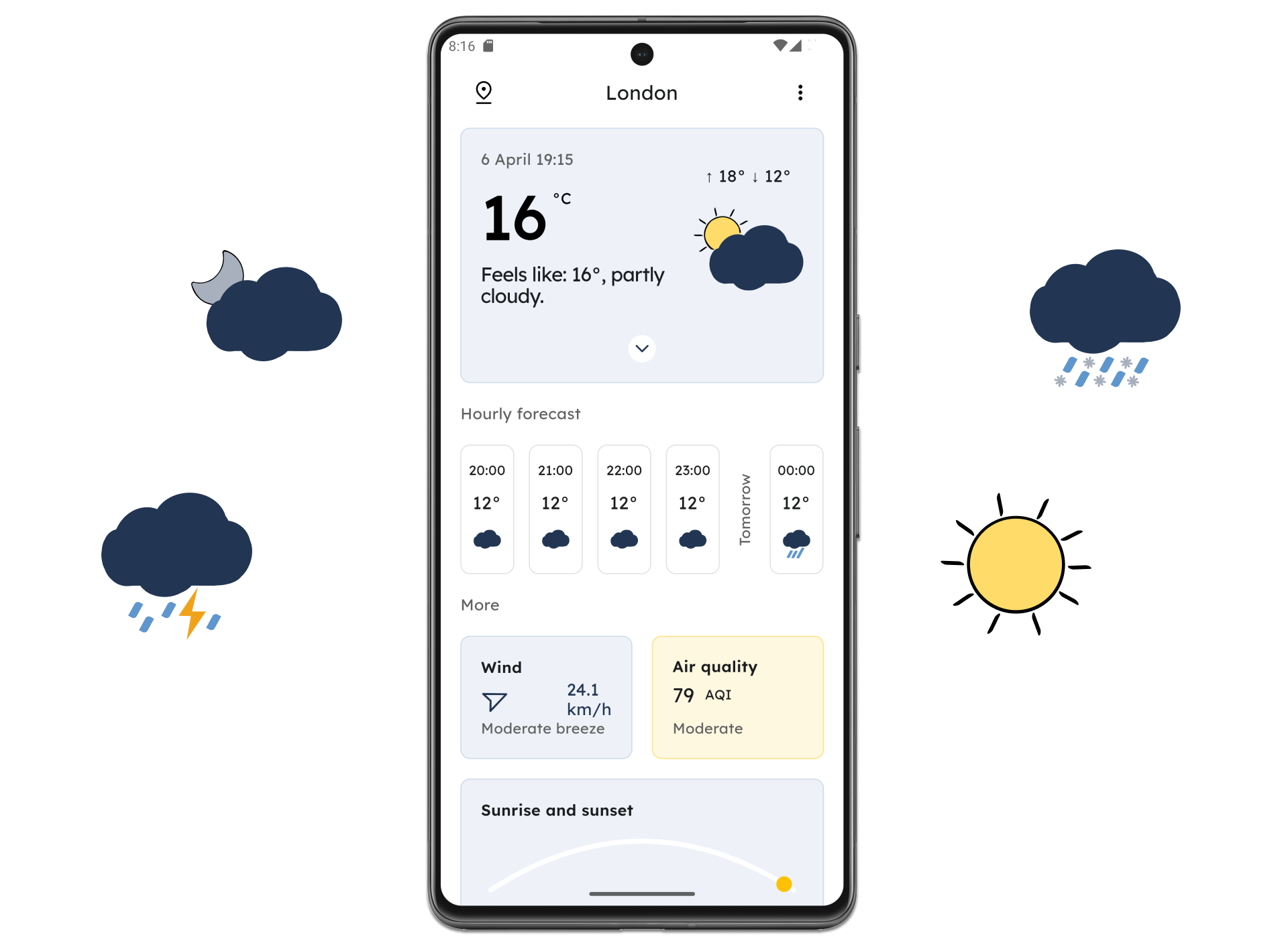 Weather by Minimal Software Mockup